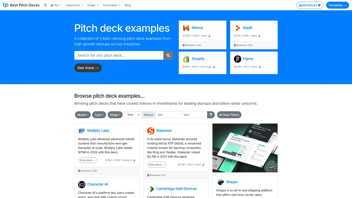 Preview of Best Pitch Deck