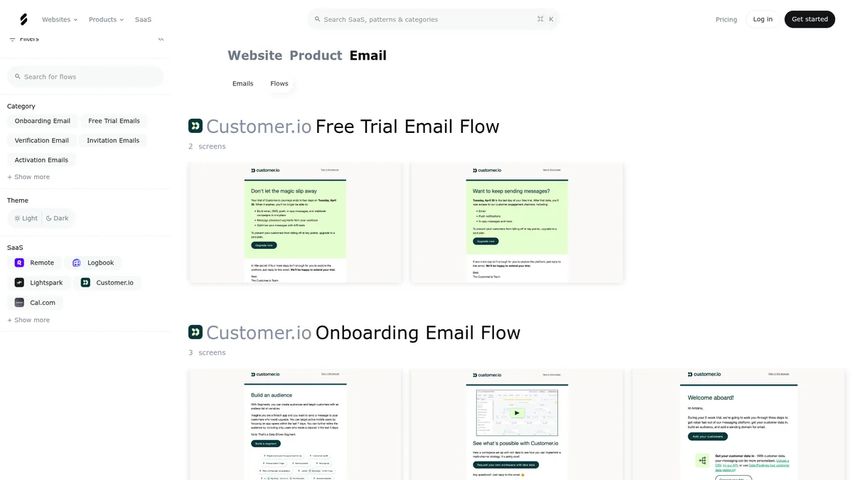 Preview of SaaSFrame Email Flows