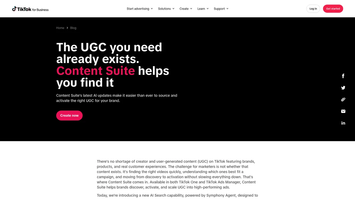 Preview of TikTok One Content Suite